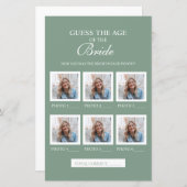 Raad de leeftijd van de bruid Sage Groenboek Blad (Voorkant / Achterkant)