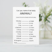 Raad de naam Baby Animal baby shower Game Kaart (Staand voorkant)