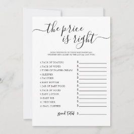 Raad de prijs Baby shower Game Kaart