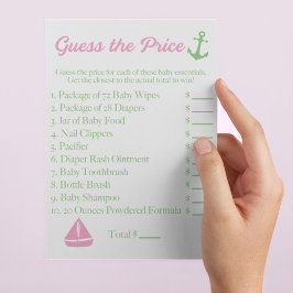 Raad de prijs Baby shower spel nautische thema Flyer