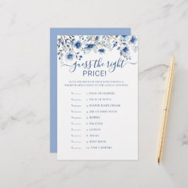 Raad de prijs Blue Wildflowers Baby shower Game