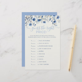 Raad de prijs Blue Wildflowers Baby shower Game
