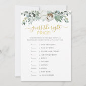 Raad de prijs Boho Greenery Baby shower Game Kaart (Voorkant)