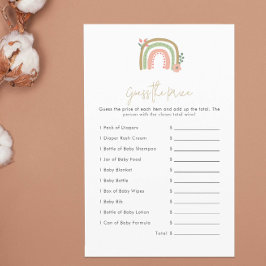 Raad de prijs Boho Rainbow Baby shower spel