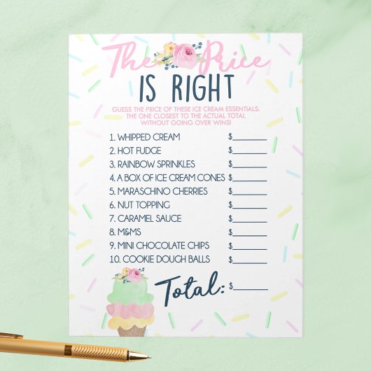 Raad de prijs Ice Cream Essentials Game Pack Notitieblok