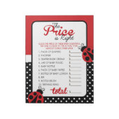 Raad de prijs lieveheersbeestje Baby shower spel a Notitieblok (Linkerzijde)