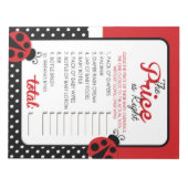 Raad de prijs lieveheersbeestje Baby shower spel a Notitieblok (Voorkant)