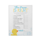 Raad de prijs Rubber Duck Baby shower Game Pack Notitieblok (Linkerzijde)
