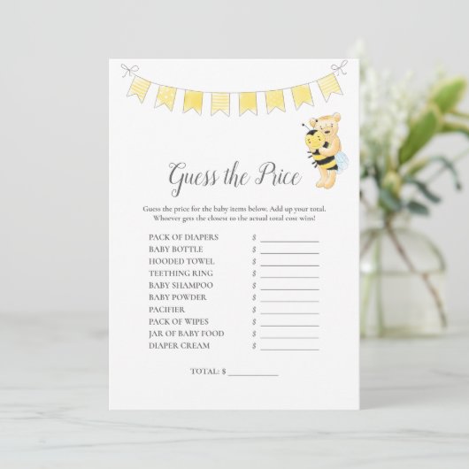 Raad de prijs spel jongen Teddy Bear Kaart (Staand voorkant)