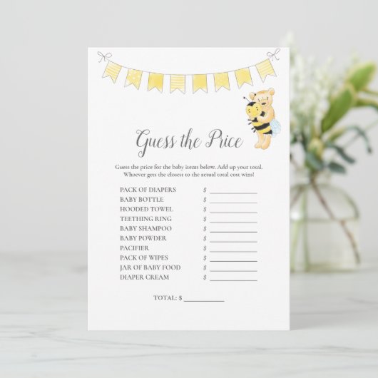 Raad de prijs spel meisje Teddy Bear Kaart (Staand voorkant)