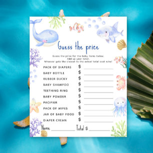 Raad de prijs spel Ocean animals baby shower