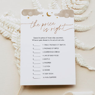 Raad de prijs Twinkle Star Baby shower Game Kaart