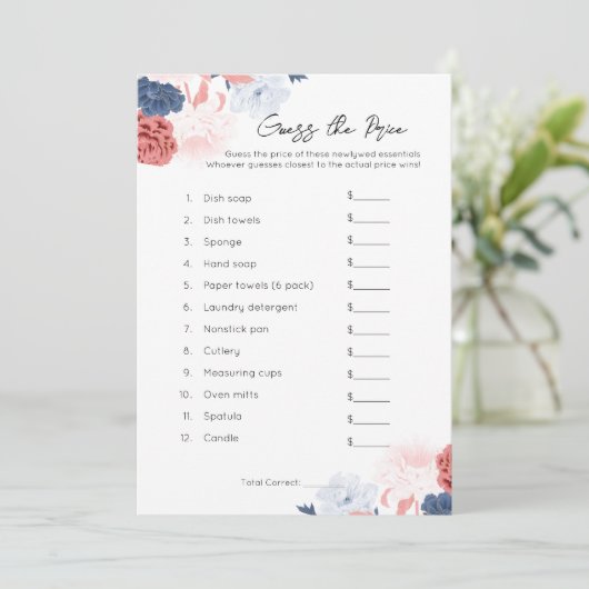 Raad de prijs - Vrijgezellenfeest Game Feestdagenkaart (Staand voorkant)