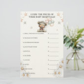 Raad de Prijs Whimsical Teddy Bear Baby Shower Briefpapier (Staand voorkant)