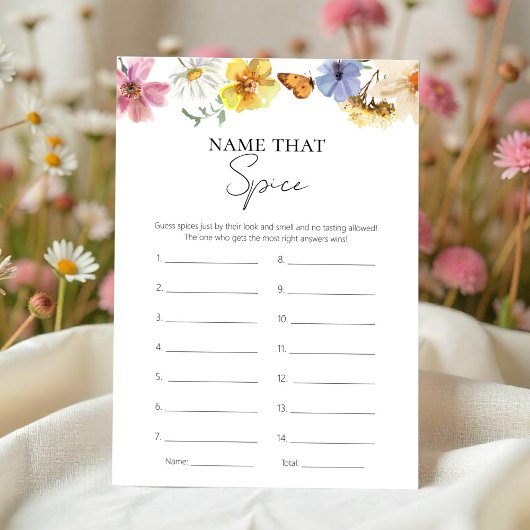 Raad de Specerij | Boho Bruidsfeest Spelkaart Kaart