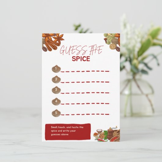 Raad de Specerijen Feestspel Informatiekaartje (Staand voorkant)