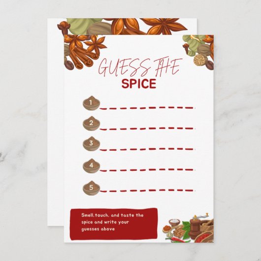 Raad de Specerijen Feestspel Informatiekaartje (Voorkant / Achterkant)