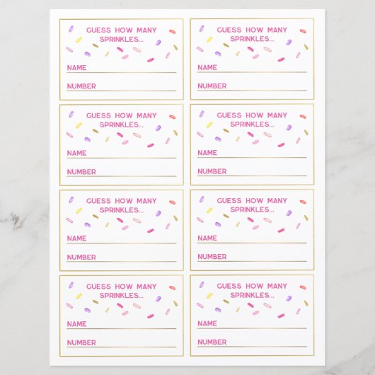 Raad de Sprinkles Game Party Kaarten Set (Voorkant)