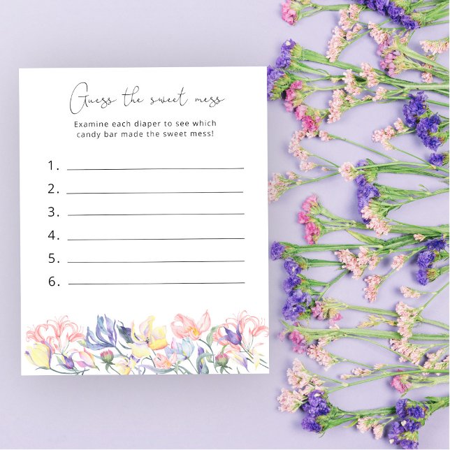 Raad de Sweet Mess - Bloemen Baby shower Game (Creator heeft geüpload)