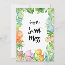 Raad de Sweet Mess Dinosaur Baby shower Kaart