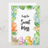 Raad de Sweet Mess Dinosaur Baby shower Kaart (Voorkant / Achterkant)