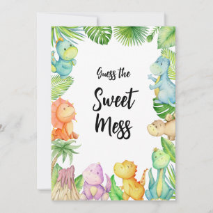 Raad de Sweet Mess Dinosaur Baby shower Kaart