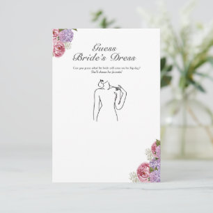 Raad de Trouwjurk Bruidsfeest Bloemen spel Kaart
