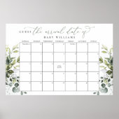 Raad de uitgerekende datum kalender Eucalyptus gro Poster (Voorkant)