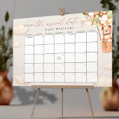 Raad de uitgerekende datum kalender groen gouden b poster