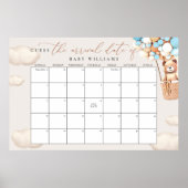 Raad de uitgerekende datum kalender lichtblauwe po poster (Voorkant)