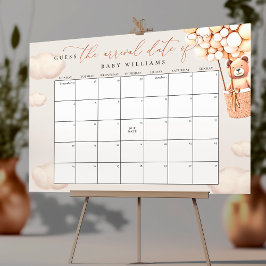 Raad de uitgerekende datum kalender poster