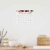 Raad de verjaardag van de baby Baby Shower Bourgon Poster (Keuken)