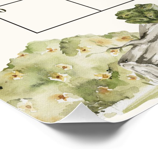 Raad de vervaldatum Forest Waterverf Baby shower Perfect Poster (Hoek)