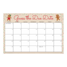 Raad de vervaldatum Gingerbread Baby shower Game