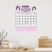 Raad de vervaldatum kalender baby voetafdrukken po poster (Keuken)