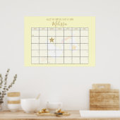 Raad de vervaldatum Kalender Cream Baby shower spe Poster (Keuken)