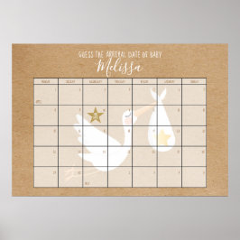 Raad de vervaldatum Kalender Kraft Baby shower spe Poster