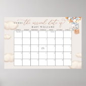 Raad De Verwachte Bevalling Datum Kalender Olifant Poster (Voorkant)