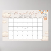 Raad De Verwachte Bevalling Datum Kalender Olifant Poster (Voorkant)