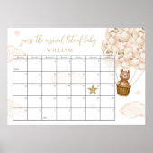 Raad de Verwachte Bevalling Teddybeer Baby Shower  Poster (Voorkant)
