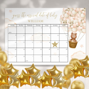 Raad De Verwachte Bevalling Teddybeer Baby Shower  Poster