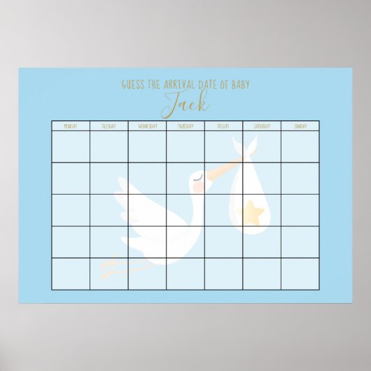 Raad de Verwachte Datum Blauwe Speciale Levering O Poster (Voorkant)