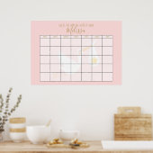 Raad de Verwachte Datum Roze Speciale Levering Ooi Poster (Keuken)