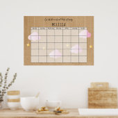 Raad de Verwachte Datum Rust Roze Wolken Gouden St Poster (Keuken)