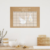 Raad de Verwachte Datum Rustieke Speciale Levering Poster (Keuken)