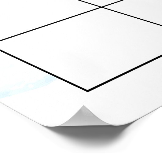 Raad de Verwachte Datum Teddybeer Blauwe Ballonnen Poster (Hoek)