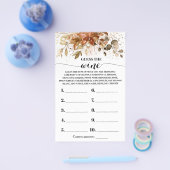 Raad de wijn Herfst Bruidsdouche spelkaart Flyer (Enkel)