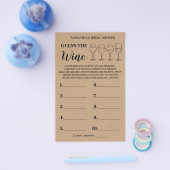 Raad de Wine Rustic Vrijgezellenfeest Game Kaart (Enkel)