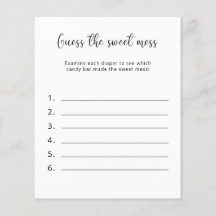 Raad de zoete puinhoop - Baby Shower Spel