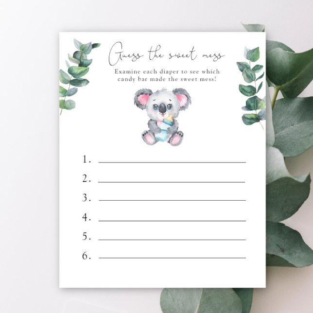 Raad de zoete puinhoop - Koala baby shower (Creator heeft geüpload)